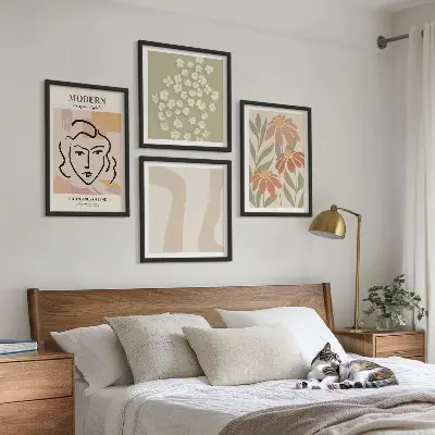 Modern abstract woman wall art set of 4 pieces