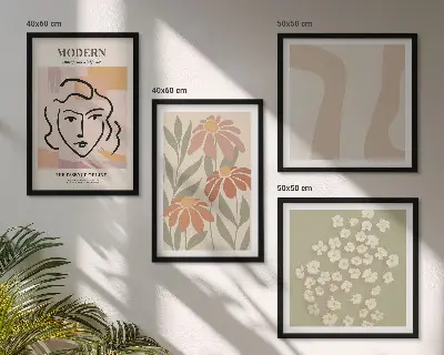 Modern abstract woman wall art set of 4 pieces