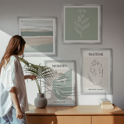 Multi-piece wall decor set Abstract plant shapes