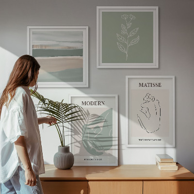 Multi-piece wall decor set Abstract plant shapes