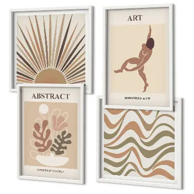 Wall art set with Matisse inspired boho abstract patterns