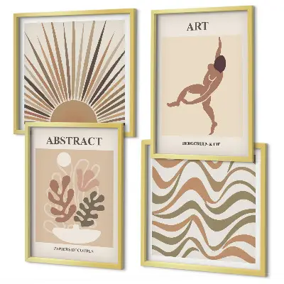 Wall art set with Matisse inspired boho abstract patterns