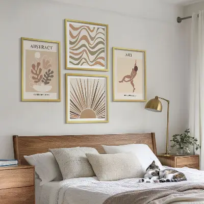 Wall art set with Matisse inspired boho abstract patterns