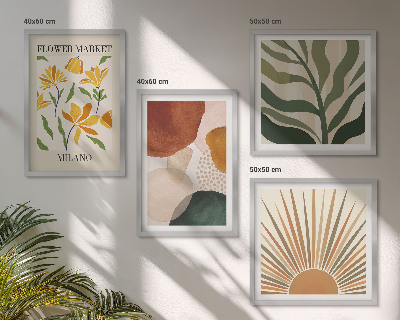 Multi-piece wall decor set Abstract floral motifs
