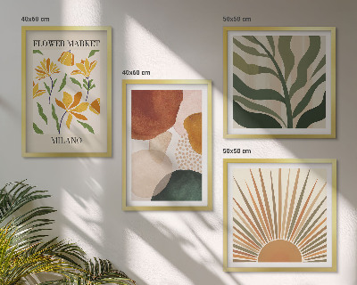 Multi-piece wall decor set Abstract floral motifs