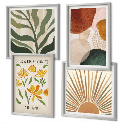 Multi-piece wall decor set Abstract floral motifs