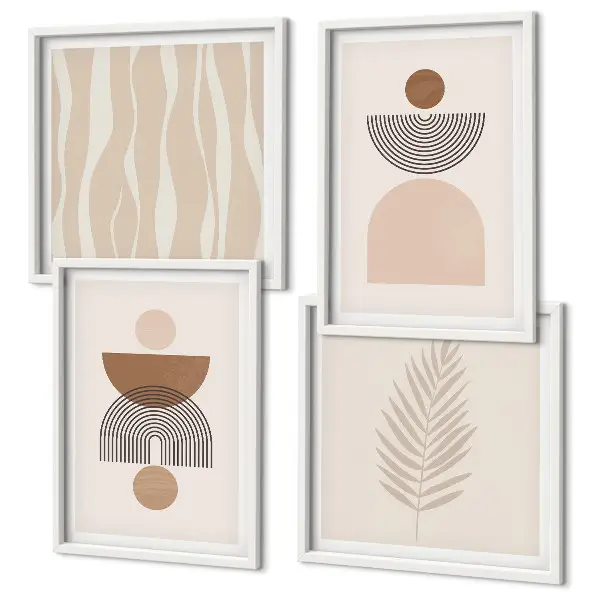 Multi-piece wall decor set Abstract shapes brown beige