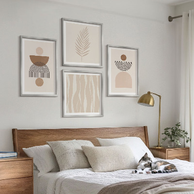 Multi-piece wall decor set Abstract shapes brown beige