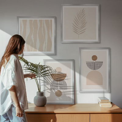 Multi-piece wall decor set Abstract shapes brown beige