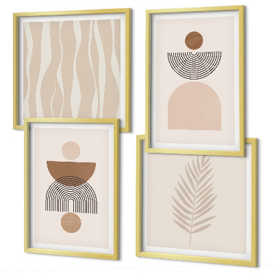 Multi-piece wall decor set Abstract shapes brown beige