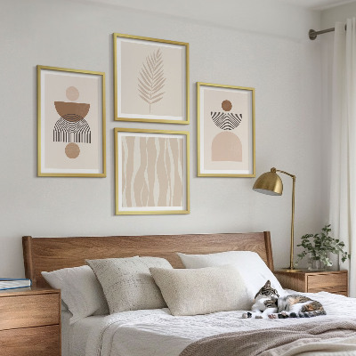 Multi-piece wall decor set Abstract shapes brown beige