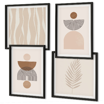 Multi-piece wall decor set Abstract shapes brown beige
