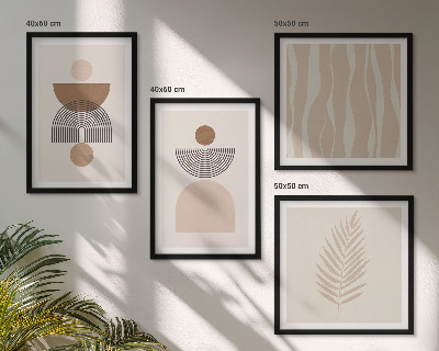 Multi-piece wall decor set Abstract shapes brown beige