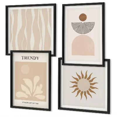 Wall art set Stylish abstract beiges