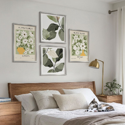 Set of 4 wall art pieces Floral patterns London Dublin