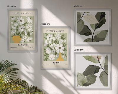 Set of 4 wall art pieces Floral patterns London Dublin