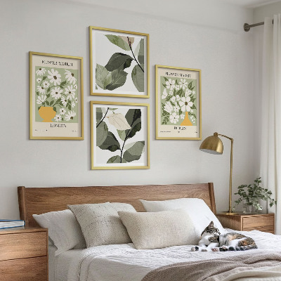 Set of 4 wall art pieces Floral patterns London Dublin