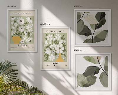 Set of 4 wall art pieces Floral patterns London Dublin