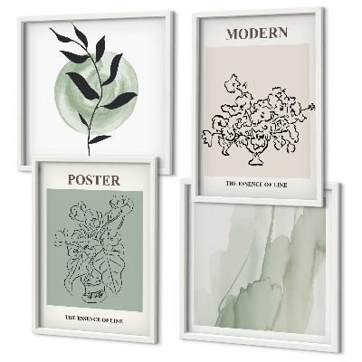 Set of 4 wall art pieces Flowers in a modern vase