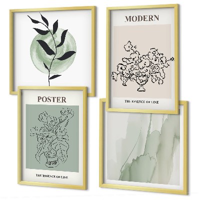 Set of 4 wall art pieces Flowers in a modern vase