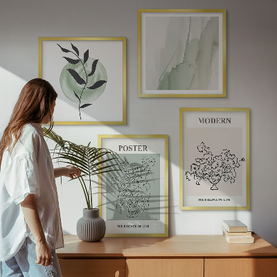 Set of 4 wall art pieces Flowers in a modern vase