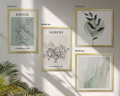 Set of 4 wall art pieces Flowers in a modern vase