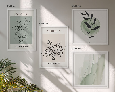 Set of 4 wall art pieces Flowers in a modern vase