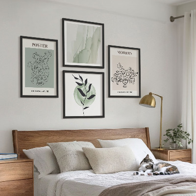 Set of 4 wall art pieces Flowers in a modern vase