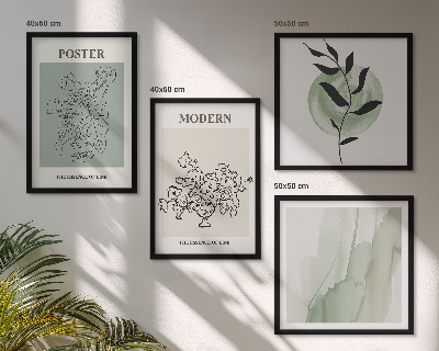 Set of 4 wall art pieces Flowers in a modern vase