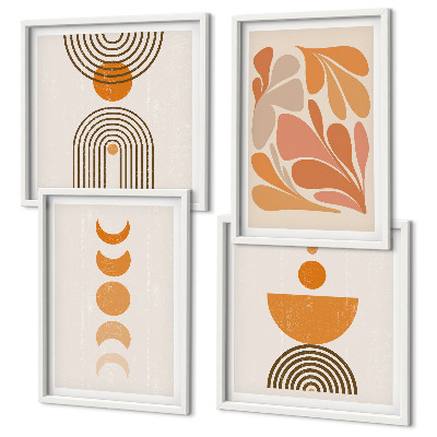 Multi-piece wall decor set Abstract orange shapes
