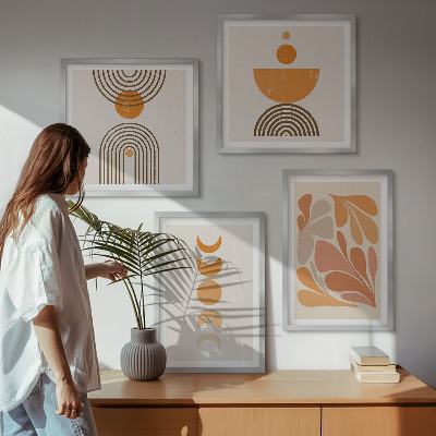 Multi-piece wall decor set Abstract orange shapes