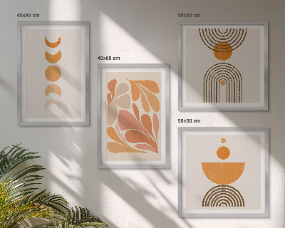 Multi-piece wall decor set Abstract orange shapes
