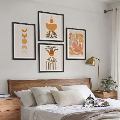 Multi-piece wall decor set Abstract orange shapes