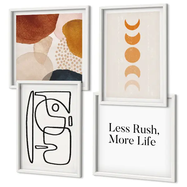 Abstract Shapes Wall Art Set colorful geometric design