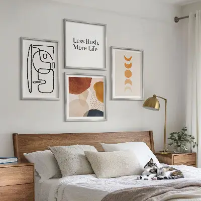 Abstract Shapes Wall Art Set colorful geometric design