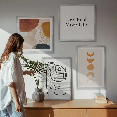 Abstract Shapes Wall Art Set colorful geometric design