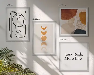 Wall art set Abstract shapes colors