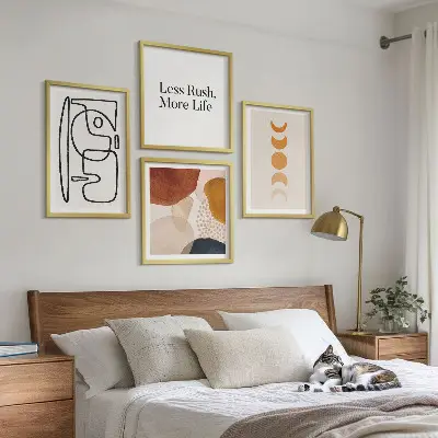 Abstract Shapes Wall Art Set colorful geometric design