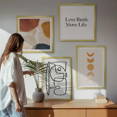 Abstract Shapes Wall Art Set colorful geometric design