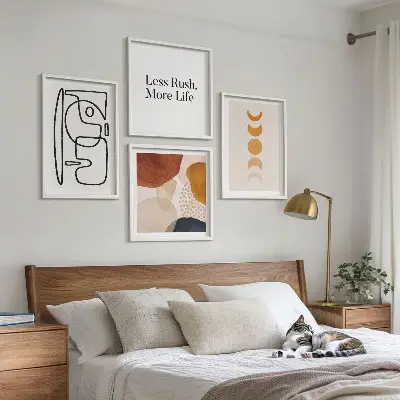 Abstract Shapes Wall Art Set colorful geometric design