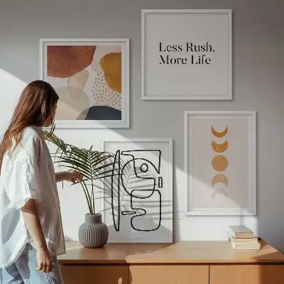 Abstract Shapes Wall Art Set colorful geometric design