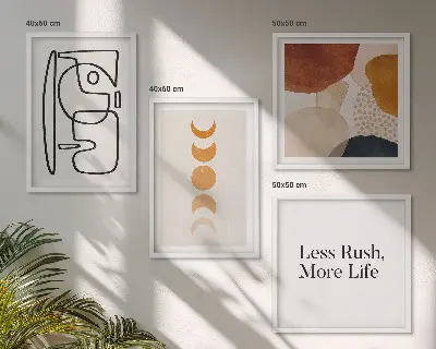 Abstract Shapes Wall Art Set colorful geometric design