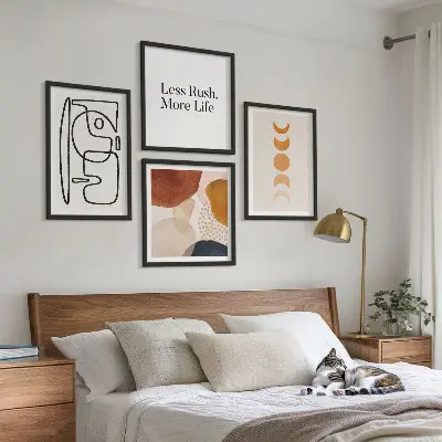 Abstract Shapes Wall Art Set colorful geometric design