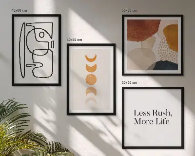Abstract Shapes Wall Art Set colorful geometric design