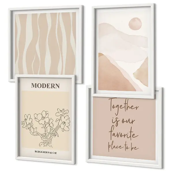 Multi-piece wall decor set Abstract shapes colors