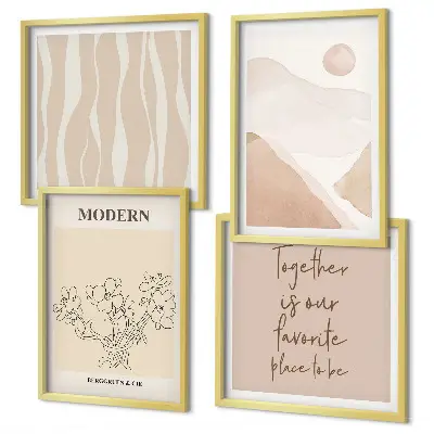 Multi-piece wall decor set Abstract shapes colors