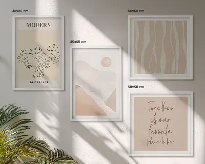 Multi-piece wall decor set Abstract shapes colors