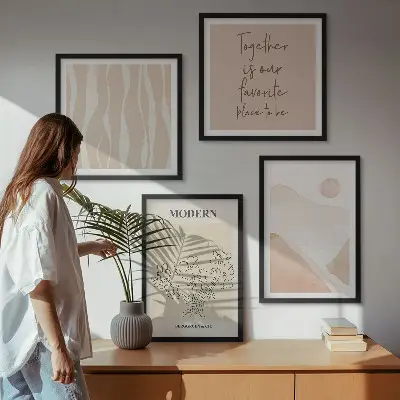 Multi-piece wall decor set Abstract shapes colors