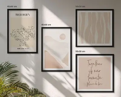 Multi-piece abstract wall art set with colorful shapes