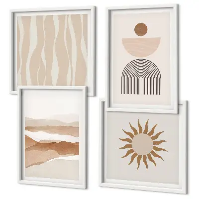 Wall art set Abstract landscape nature geometry